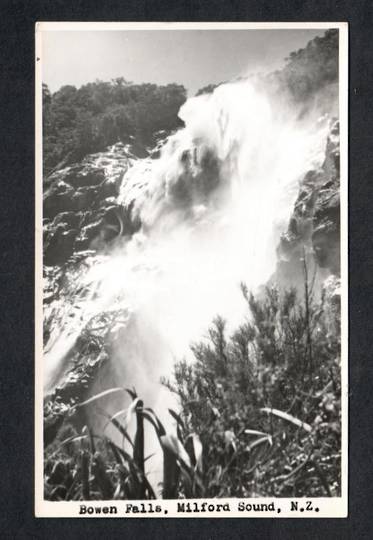 Real Photograph by N S Seaward of Bowen Falls Milford Sound. - 49824 - Postcard
