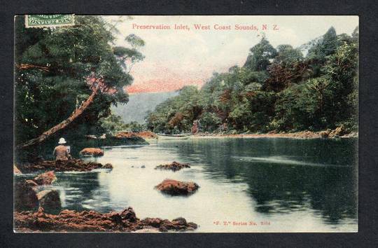 Coloured Postcard of Preservation Inlet West Coast Sounds. - 49832 - Postcard