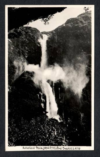 Real Photograph by A B Hurst & Son of Sutherland Falls Milford Track. - 49847 - Postcard