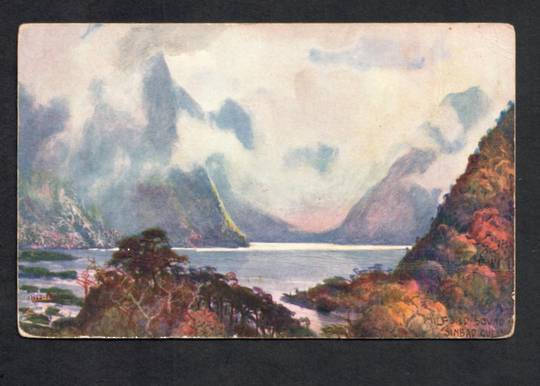 Coloured Postcard of Mitre Peak. - 49851 - Postcard