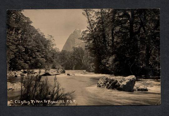 Real Photograph by Radcliffe of Clinton River Te Anau. - 49852 - Postcard