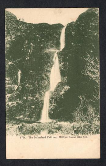 Early Undivided Postcard by Muir & Moodie of Sutherland Fall near Milford Sound. - 49863 - Postcard