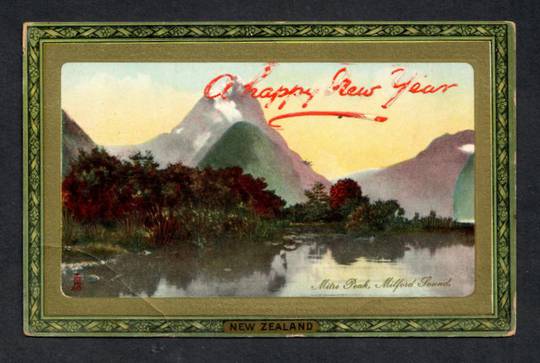 Coloured postcard of Mitre Peak. - 49865 - Postcard
