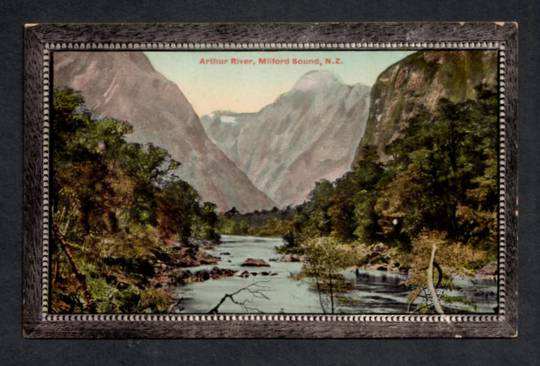 Coloured postcard of Arthur River Milford Sound. - 49868 - Postcard