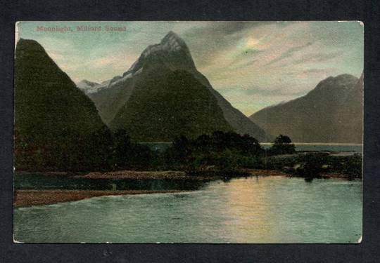 Coloured Postcard by Pringle of Mitre Peak Milford Sound evening. - 49877 - Postcard