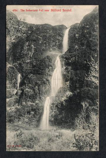 Postcard by Muir & Moodie of Sutherland Falls near Milford Sound. - 49878 - Postcard