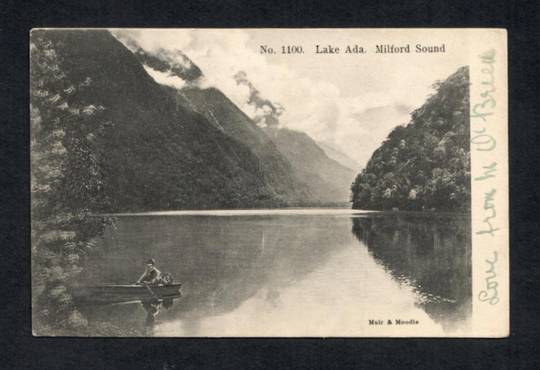 Early Undivided Postcard by Muir & Moodie of Lake Ada Milford Sound. - 49879 - Postcard