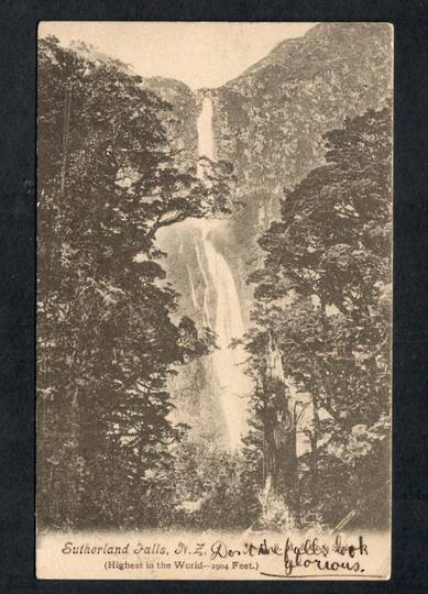 Early Undivided Postcard of Sutherland Falls. - 49891 - Postcard