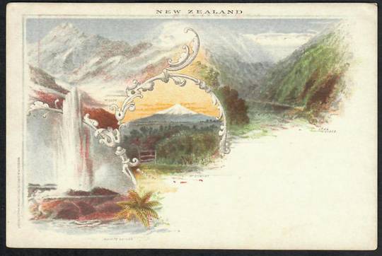 NEW ZEALAND Early Undivided Coloured Postcard. Mt Egmont Otia Gorge Pohutu Geyser Mt Cook. - 49985 - Postcard