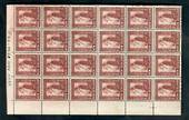 NEW ZEALAND 1935 Pictorial 1Â½d Brown. Corner block of 24. A few age marks on the back but still very tidy. - 50003 - UHM