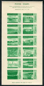 NEW ZEALAND 1940 Centennial Philatelic Congress. Labels. Sheetlet of 12. - 50005 - UHM