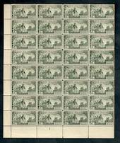 NEW ZEALAND 1935 Pictorial 2/- in block of 32. Plate 1. Multiple watermark. Perf 12Â½. One poor corner. - 50010 - MNG