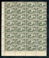 NEW ZEALAND 1935 Pictorial 2/- in block of 32. Plate 1. Multiple watermark. Perf 12½. One poor corner. - 50010 - MNG