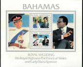 BAHAMAS 1981 Royal Wedding of Prince Charles and Lady Diana Spencer. Miniature sheet. - 50041 - UHM