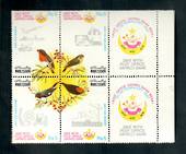 PAKISTAN 1987 Post Office Savings Bank. Block of 4 and 2 Labels. Birds. - 50062 - UHM