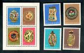 HUNGARY 1968 Ceramics. Set of 4 and miniature sheet. - 50117 - UHM