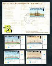 ASCENSION 1999 Ships. Set of 4 and miniature sheet. HMS Endeavour. - 50155 - CTO