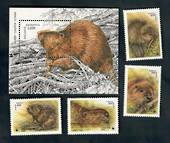 BELARUS 1995 Eurasian Beaver. Set of 4 and miniature sheet. - 50157 - UHM