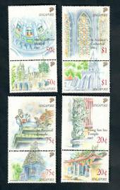 SINGAPORE 1991 National Monuments. Set of 8 in joined pairs. - 50161 - UHM