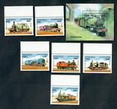 CAMBODIA 1997 Trains. Set of 6 and miniature sheet. - 50170 - UHM