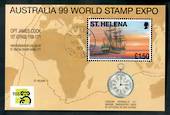 ST HELENA 1999 Australia '99 International Stamp Exhibition. Miniature sheet. HMS Endeavour 1771. Capt James Cook. - 50195 - VFU