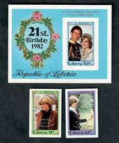 LIBERIA 1982 Birth of Prince William of Wales. Set of 2 and miniature sheet. Imperforate. - 50210 - UHM