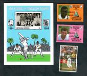 ANTIGUA 1994 England v West Indies Test Series. Set of 3 and miniature sheet. - 50232 - UHM