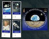 KIRIBATI 1999 30th Anniversary of the First Manned landing on the Moon. Set of 4 and miniature sheet. - 50260 - VFU