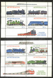 AUSTRALIA 1985 Local railway Letter Stamps. 2 miniature sheets. - 50291 - UHM