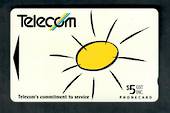 NEW ZEALAND 1993 Phonecard in special presentation folder issued by Telecom to celebrate the launch of Telecom's Service Commitm