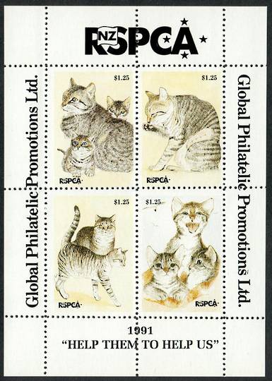 NEW ZEALAND 1990-1991 RSPCA. Set of 5 miniature sheets. - 50363 - UHM