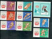 HUNGARY 1963 Winter Olympics. Set of 8 and miniature sheet. - 50371 - UHM