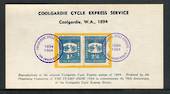 AUSTRALIA 1964 Reproduction of Postcard and Stamps relating to the Coolgardie Cycle Express Service of 1894. - 50380 - Cinderell