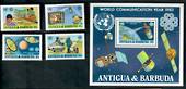 ANTIGUA & BARBUDA 1983 World Communications Year. Set of 4 and miniature sheet. - 50401 - UHM