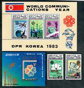 NORTH KOREA 1983 World Communications Year. Set of 2 and miniature sheet and sheetlet of 3. - 50402 - UHM