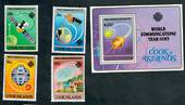 COOK ISLANDS 1983 World Communications Year. Set of 4 and miniature sheet. - 50404 - UHM