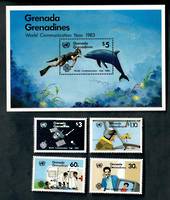 GRENADA Grenadines 1983 World Communications Year. Set of 4 and miniature sheet. - 50409 - UHM