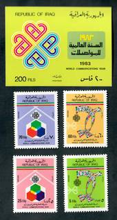 IRAQ 1983 World Communications Year. Set of 4 and miniature sheet. - 50414 - UHM