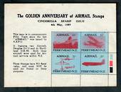 NEW ZEALAND 1985 Golden Anniversary of Airmail Stamps. Miniature sheet. Faults. - 50416 -