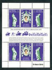 GILBERT ISLANDS 1978 25th Anniversary of the Coronation of Queen Elizabeth 2nd. Sheetlet of 6. - 50420 - UHM
