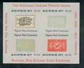 NEW ZEALAND 1997 Aupex '97 Miniature sheet also commemorating the 75th Anniversary of the Auckland Philatelic Society. Featuring
