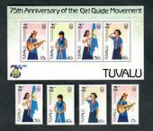 TUVALU 1985 75th Anniversary of the Girl Guide Movement. Set of 4 and miniature sheet. - 50457 - UHM