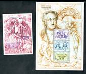 LESOTHO 1999 250th Birth Anniversary of Johann von Goethe. Sheetlet of 3 and miniature sheet. - 50487 - UHM