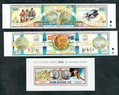 COOK ISLANDS 1992 Olympics. Set of 6 in strips and miniature sheet. - 50499 - UHM