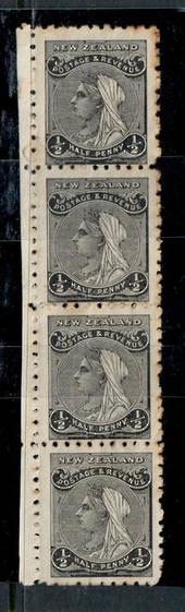 NEW ZEALAND 1882 Victoria 1st Definitive ½d Black. Vertical strip of 4. Nice multiple. - 50518 - MNG