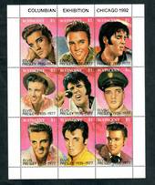 ST VINCENT 1992 15th Anniversary of the Death of Elvis Presley. First series. Sheetlet of 9. - 50536 - UHM