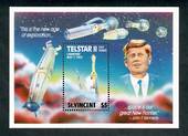 ST VINCENT 1989 25th Anniversary of the Launching of Telstar 2. Miniature sheet. - 50538 - UHM