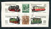 EAST GERMANY 1980 Narrow Guage Railways. First series. Set of 4 in joined pairs with centre labels. - 50561 - VFU