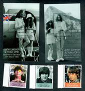 GIBRALTAR 1999 30th Anniversary of the Wedding oif John Lennon and Yoko Ono. Set of 3 and 2 miniature sheets. - 50611 - UHM