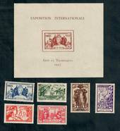 FRENCH EQUATORIAL AFRICA 1937 International Exhibition. Set of 6 and miniature sheet. - 50618 - LHM